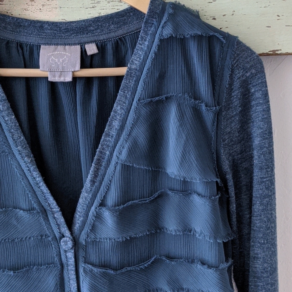 ANTHRO I Lightweight "Chiffon Falls" Cardigan Sweater Top by Vanessa Virginia, S